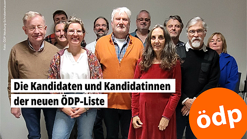 Gruppenbild mit den Kandidaten und Kandidatinnen der ÖDP-Liste fur den Kreistag
